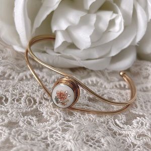 Lenox Floral 14K GF Cuff Bracelet